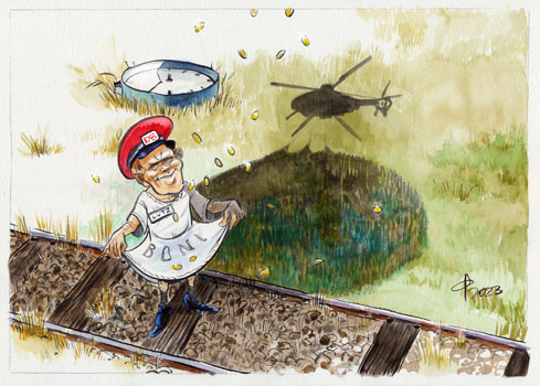 "P&uuml;nktlich wie die Eisen... Feuerwehr." � Paolo Calleri